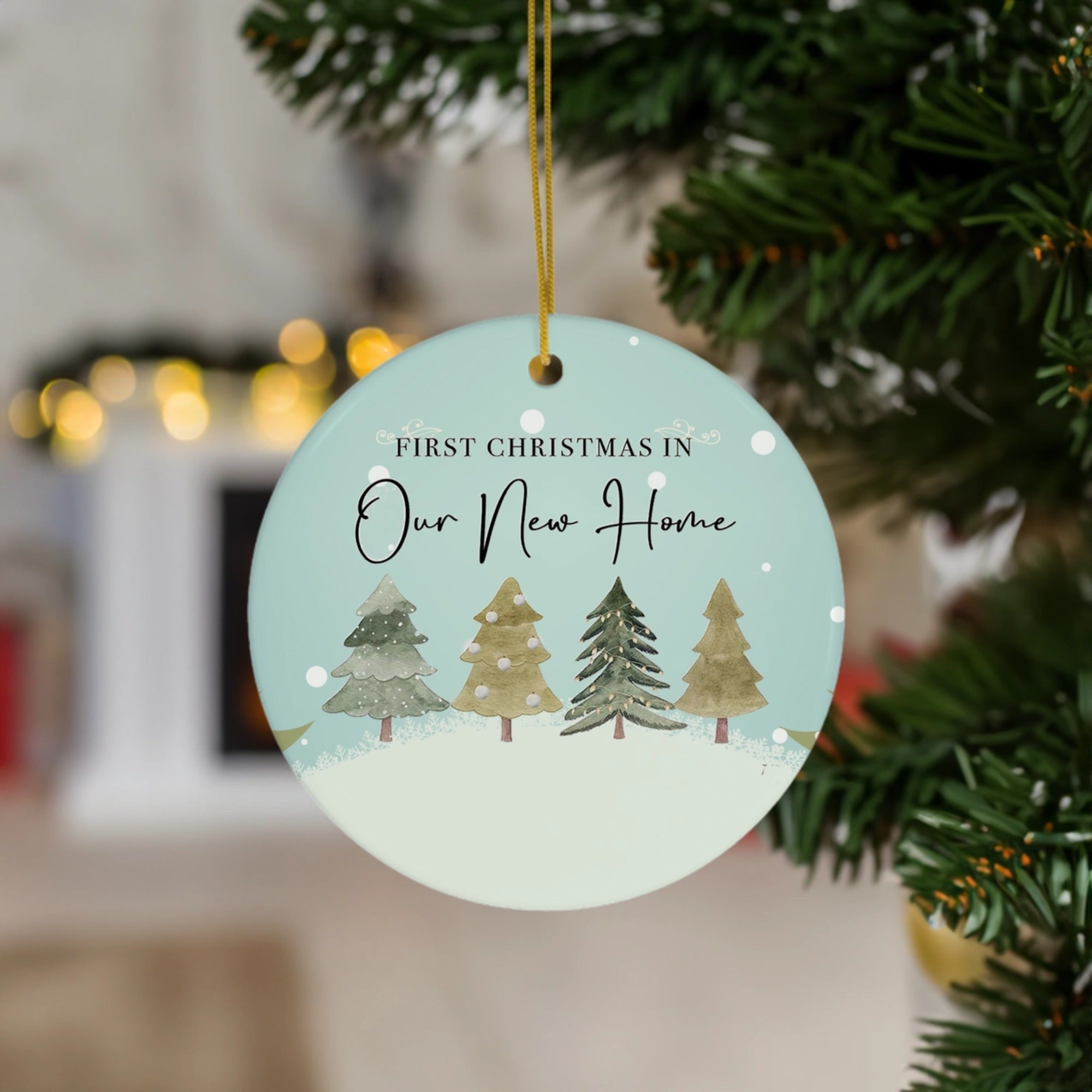 First Christmas in Our New Home | Celebrate New Beginnings with a Festive Touch | Ceramic Ornament